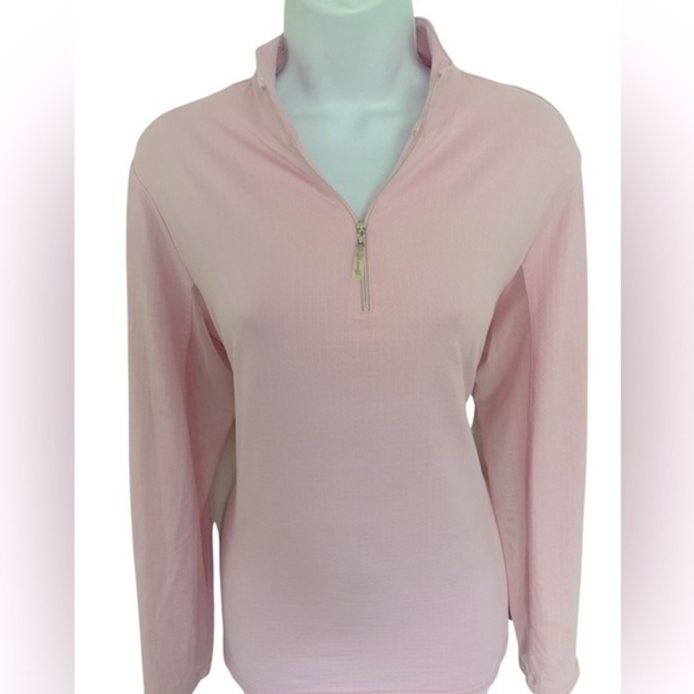 Swing Quarter Zip - L light pink, nylon spandex ,